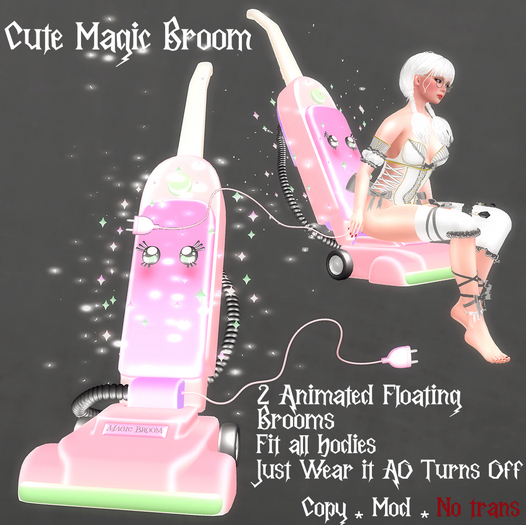 * Cute Magic Broom * Pink *