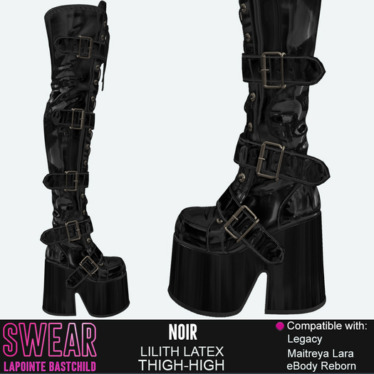 Latex Boots Lilith BLACK