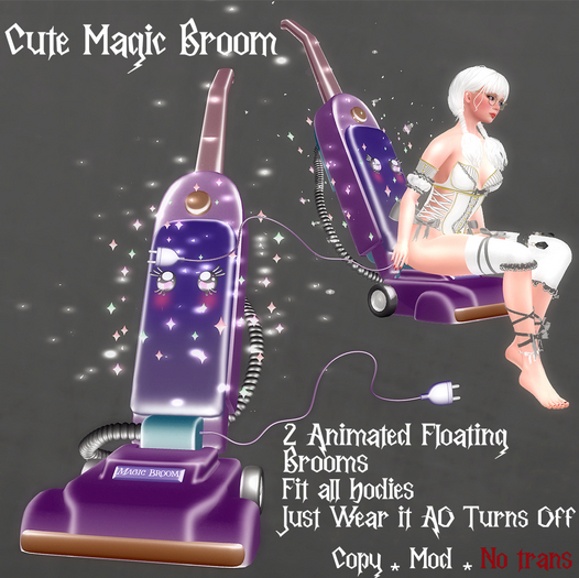 * Cute Magic Broom * Dark Blue *