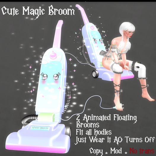 * Cute Magic Broom * Blue *