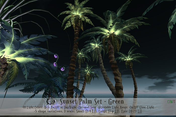 Sunset Palm Set- Green