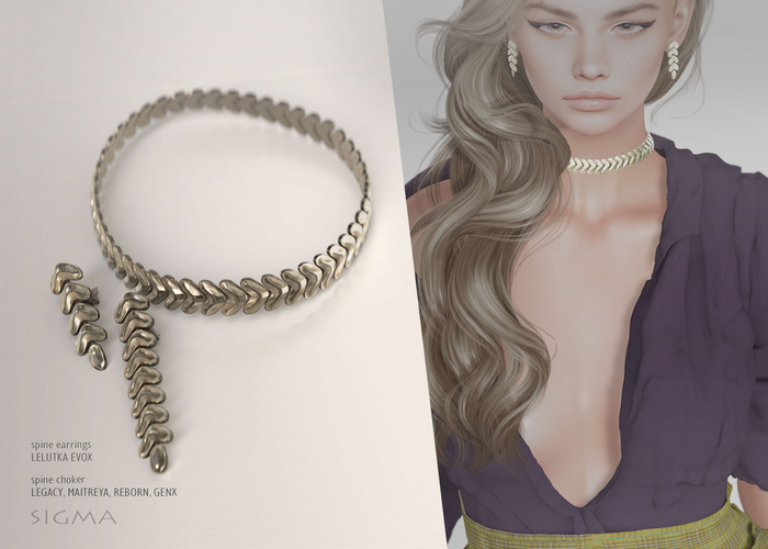 SIGMA Spine choker & earrings 