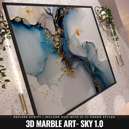 [YAN] Modern square frame - sky 3d marble 1.0