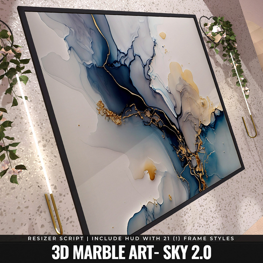[YAN] Modern square frame - sky 3d marble 2.0