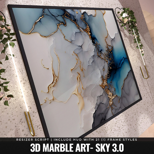 [YAN] Modern square frame - sky 3d marble 3.0