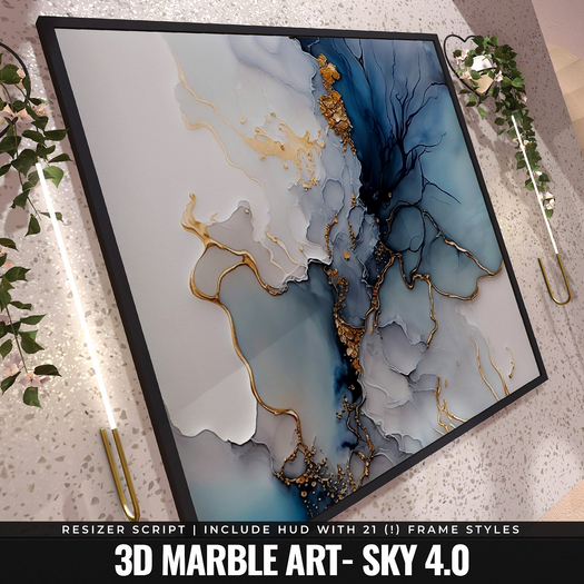 [YAN] Modern square frame - sky 3d marble 4.0