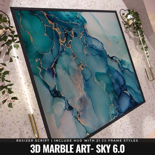 [YAN] Modern square frame - sky 3d marble 6.0