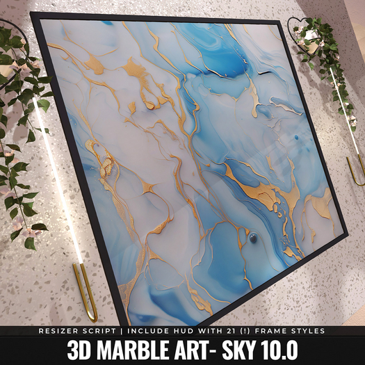 [YAN] Modern square frame - sky 3d marble 10.0