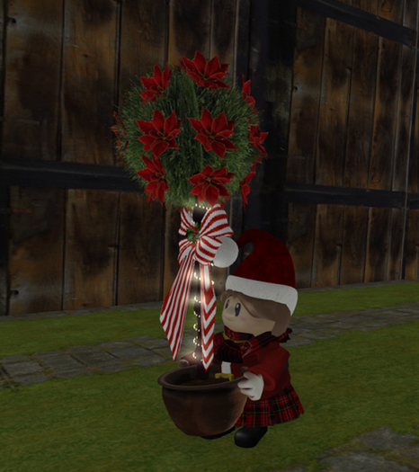 20 gnome with poinsettia pot