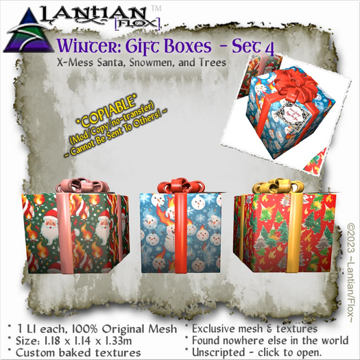 ~L/Fx~Gift Boxes - Set 4 (Copiable/no-transfer) *X-Mess*