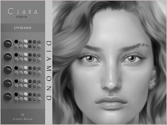 Eyebrows: Clara, Upward, DEMO (LeLutka EvoX)