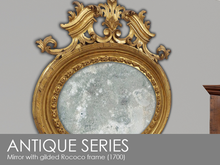 Mirror with gilded Rococo frame (1700)