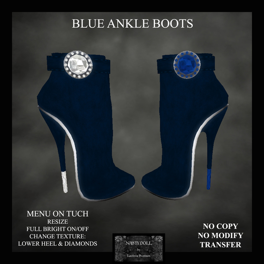 NASTY DOLL - BLUE ANKLE BOOTS