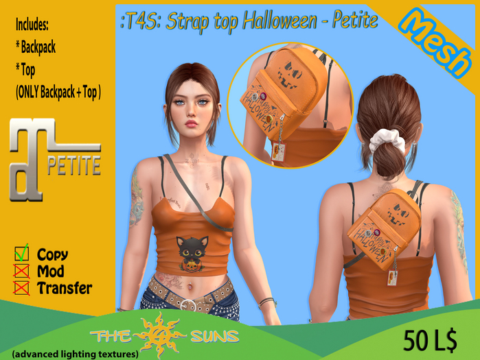 :T4S: Strap top Halloween - Petite