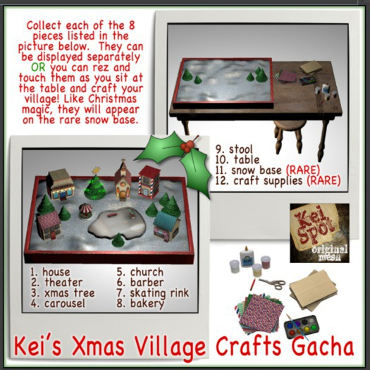 Kei's Xmas Village Crafts - Complete Set w/ RARE's