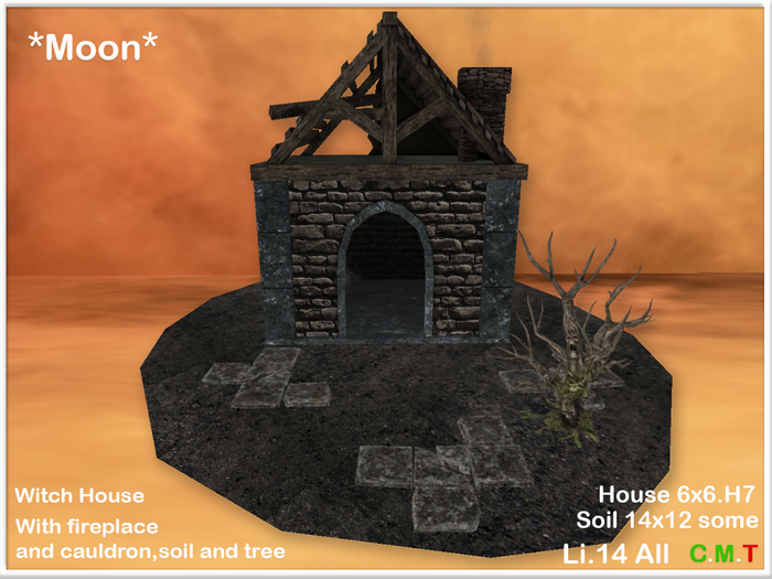 *Moon*Witch house with fireplace