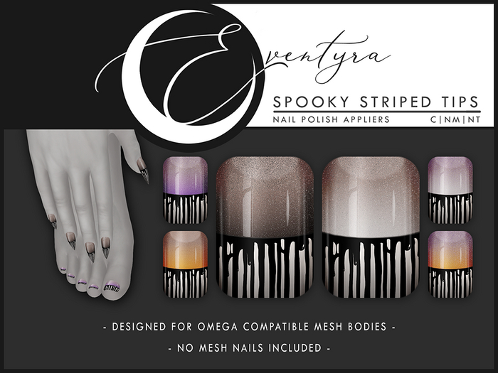 Eventyra - Omega Nail HUD - Spooky Striped Tips