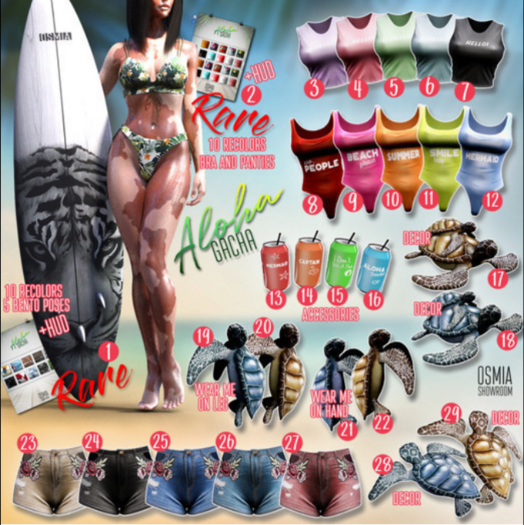 OSMIA - Aloha.Gacha.Swimsuit #2 W/HUD - MAITREYA RARE