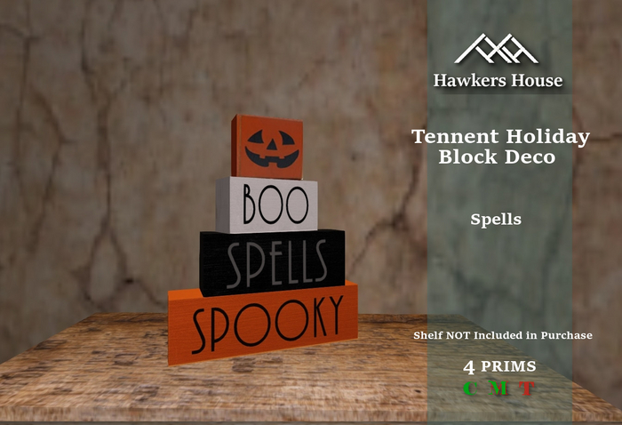 *HH* Tennent Holiday Block Decor Spells