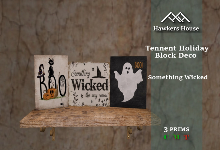 *HH* Tennent Holiday Block Decor Something Wicked