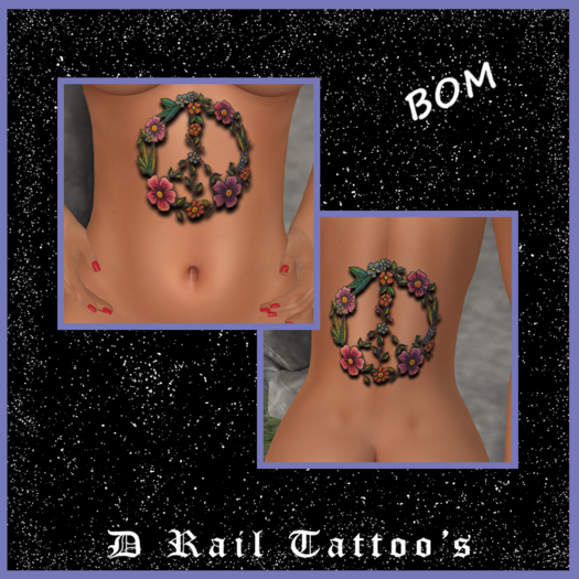 Peace Flower Front or Back Tattoo – BOM