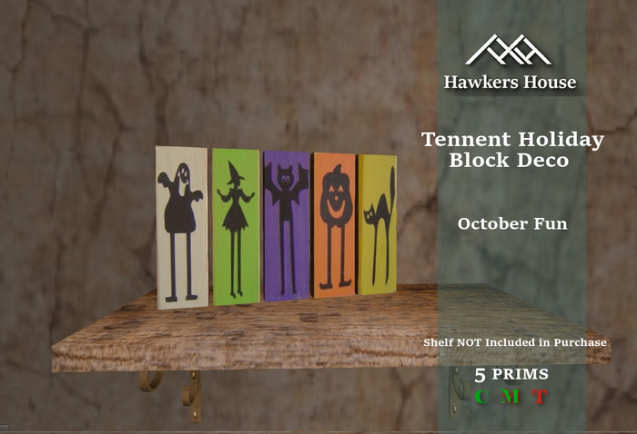 *HH* Tennent Holiday Block Decor October Fun