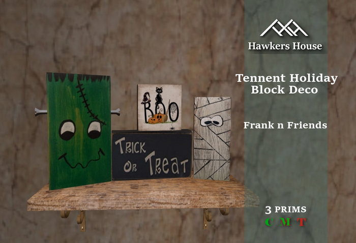 *HH* Tennent Holiday Block Decor Frank n Friends
