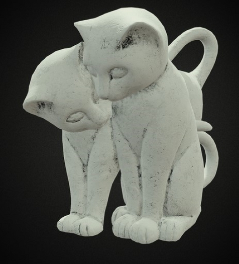 ^-^STORM CUTIES^-^ - Lovely Cats Statue - Grey.