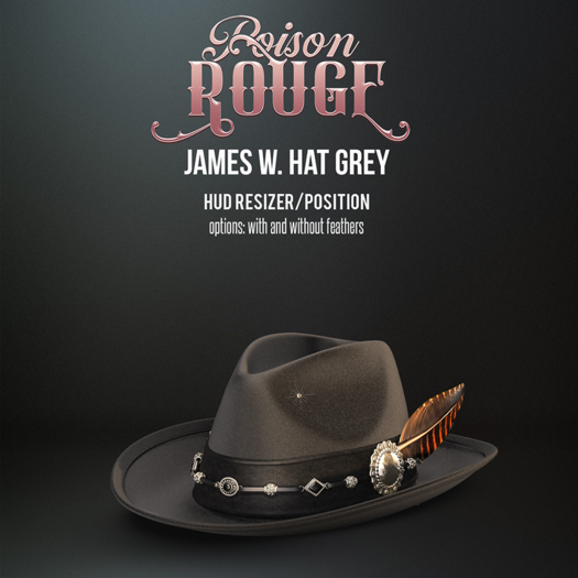 POISON ROUGE James W. Hat Grey 