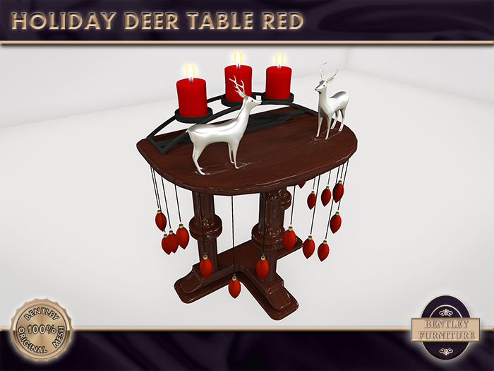 Holiday Deer Table - Red - BOXED