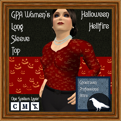 GPA Women's Long Sleeve Top BOM - Halloween Hellfire Print