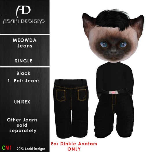 Meowda Jeans  - Black
