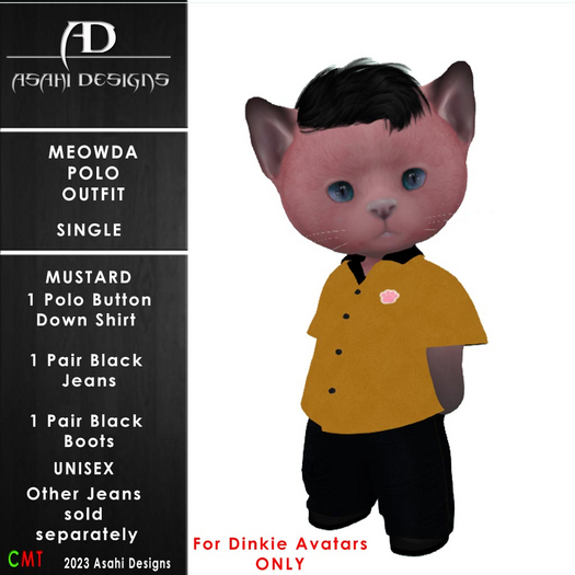 Meowda Polo Outfit - Mustard