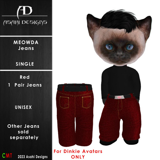 Meowda Jeans  - Red