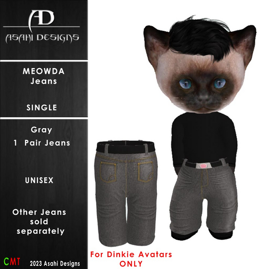 Meowda Jeans - Grey