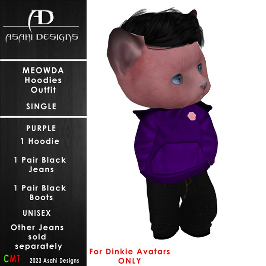 Meowda Hoodie OutFit - Purple