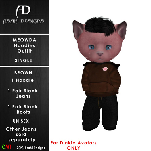 Meowda Hoodie OutFit - Brown