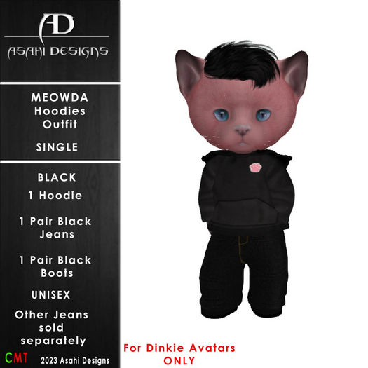 Meowda Hoodie OutFit - Black