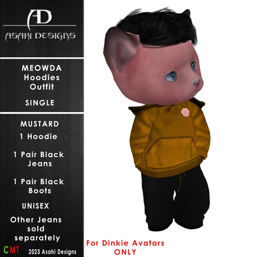 Meowda Hoodie OutFit - Mustard