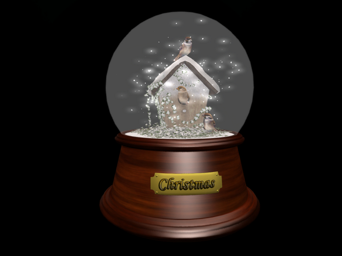 MC Snow Globe Frosted Birdhouse