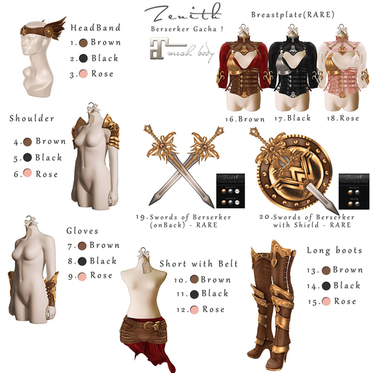 =Zenith=Berserker Short with Belt (Brown) Maitreya