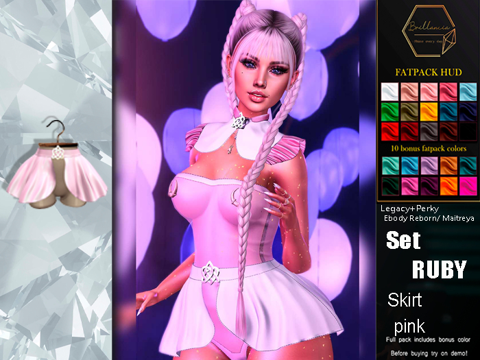 *BRILLANCIA* - Set  Ruby skirt  pink