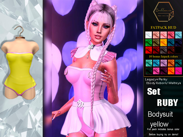 *BRILLANCIA* - Set  Ruby bodysuit yellow