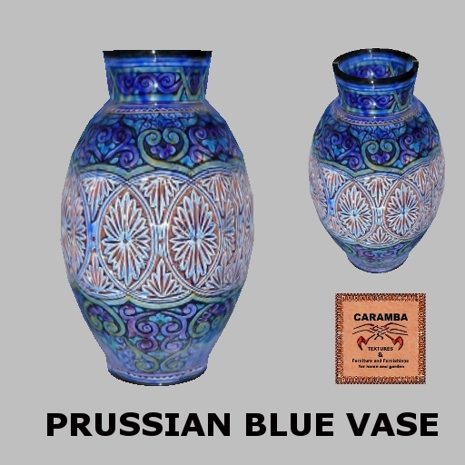 Prussian blue vase