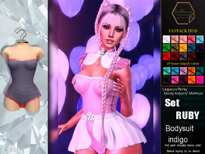 *BRILLANCIA* - Set  Ruby bodysuit indigo