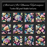 *Wallflowers* Abstract Art Nouveau Hydrangeas