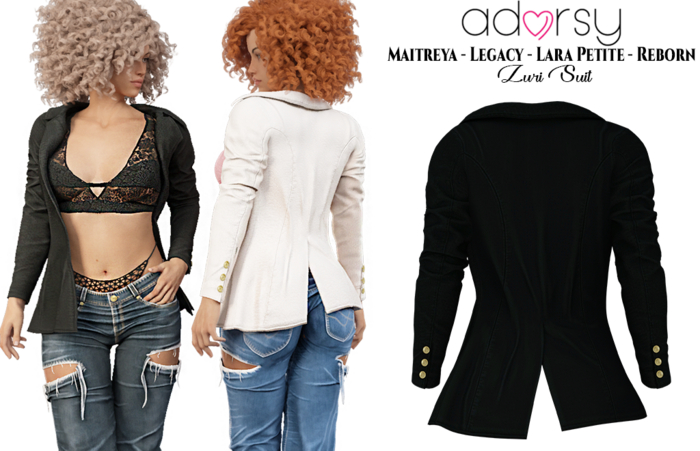 adorsy - Zuri Suit Dark Black - Maitreya/Legacy/Lara Petite/Reborn-Juicy