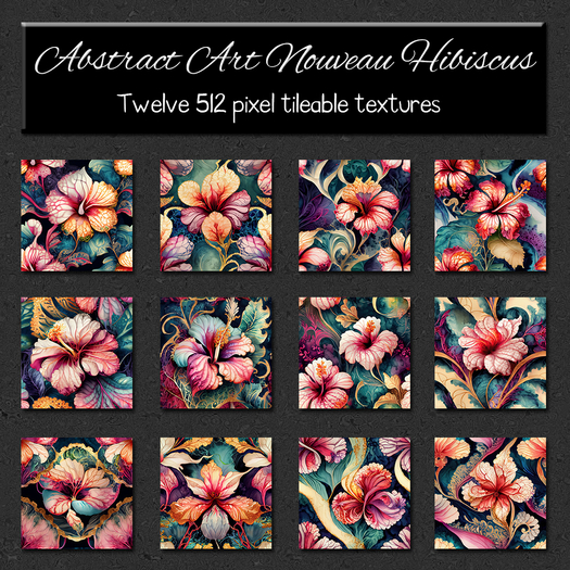 *Wallflowers* Abstract Art Nouveau Hibiscus