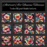 *Wallflowers* Abstract Art Nouveau Hibiscus