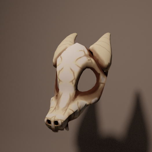 furry dragon skull